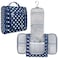 PAVILIA Toiletry Bag Travel Bag for Women Men, Hanging Cosmetic Organizer, Water Resistant Makeup Bag for Accessories Toiletries, Large Travel Essentials Kit (Navy Polka Dot)