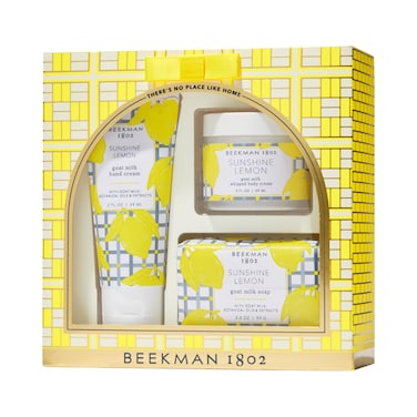 Beekman 1802 Wake up and Smell the Bodycare Gift Set - Set of 3 - Scented - Cleanses, Moisturizes &amp; Hydrates - With Lactic Acid &amp; Shea Butter - Good for Sensitive Skin - Cruelty Free