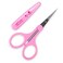 Eyebrow Scissors, Small Scissors for Facial, Nose, Eyebrow, Mustache, and Beard Hair Trimming &amp; Grooming, Straight Edge, Pink Long Cap