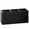 BINO Multi Purpose 3 Compartment Organizer - Makeup Container Organizers - Compartment Organizer for Makeup Brushes, Home and Office Supplies - Matte Black