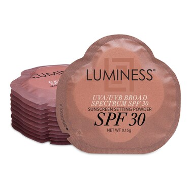 LUMINESS Sunscreen Setting Powder Packets, SPF 30, 18 Pack - UVA/UVB Broad Spectrum Protection - Non-Greasy &amp; Non-Irritating for All Skin Types - Travel-Friendly Single-Use &amp; Portable Packets