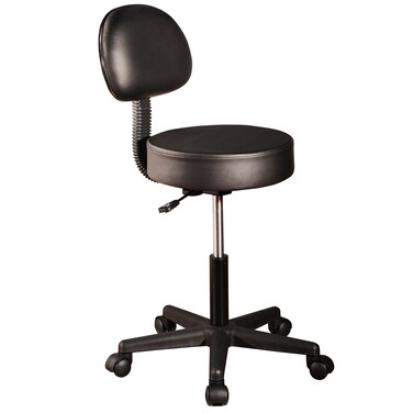 Master Massage Pneumatic Rolling Massage Stool with Backrest Black, 1count (D00145V)