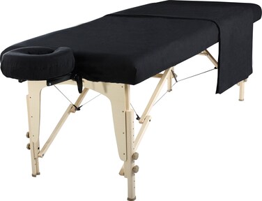Master Massage Cotton Flannel Sheets Set (3 Piece Set) Massage Table Cover Set, Beauty Salon SPA Bed Replacement Cover, Includes Table Cover, Face Cushion Cover, Table Sheet, Black