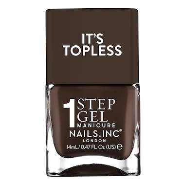 Nails Inc It's Topless Gel Nail Polish, 4-in-1 Base Coat, Treatment, Color &amp; Top Coat, Long Lasting, Strong, Chip Free Nails, Glossy Salon Quality Manicure At Home, Vegan, Cruelty Free, Shade Kourtney