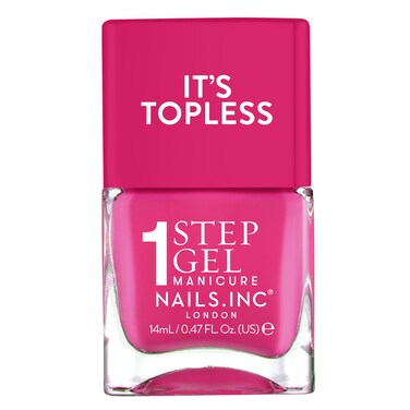 Nails Inc It's Topless Gel Nail Polish, 4-in-1 Base Coat, Treatment, Color &amp; Top Coat, Long Lasting, Strong, Chip Free Nails, Glossy Salon Quality Manicure At Home, Vegan, Cruelty Free, Shade Olivia
