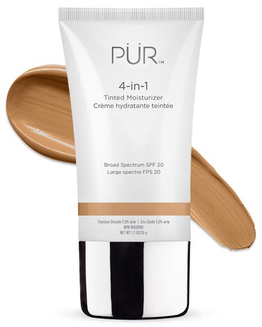 P&Uuml;R Beauty 4-in-1 Tinted Moisturizer With SPF 20 - Hydrating Face Moisturizer, Primer, &amp; Foundation With Shea Butter, Aloe Vera &amp; Vitamin B3 - Vegan Friendly - Free of Paraben, Gluten &amp; BPA