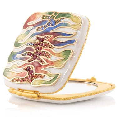 Jay Strongwater Lia Rainbow Zebra Compact, Statement Making Showstopper