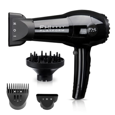 FHI HEAT Platform Nano Lite Pro 1900 Turbo Tourmaline Light Weight Ceramic Quick Dry Hair Dryer with 3 Piece Attachment Set (Comb, Concentrator, and Diffuser)