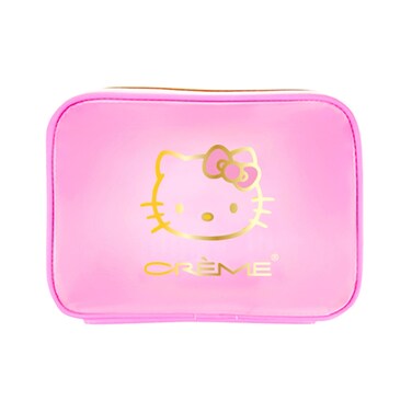 The Cr&egrave;me Shop Hello Kitty Perfect Pink Travel Case Iconic Design with Premium Vegan Faux Leather Spacious &amp; Secure Zipper Closure Perfect Pink Color Durable for All Your Journeys