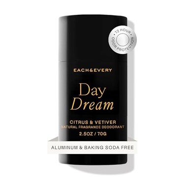 Each &amp; Every Aluminum Free Deodorant for Women, 72hr Odor Protection - All Natural Deodorant for Men, Sensitive Skin, Pregnancy &amp; Kids Safe - Clean, Plant-Based Fragrance, Citrus &amp; Vetiver, 2.5oz