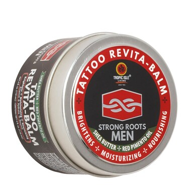 Strong Roots Men Tattoo Revita Balm - Moisturizing Aftercare, Heal New &amp; Old Tattoo, Natural Shea Butter with Infused Jamaican Black Castor Oil Enhances Color, Soothing and Hydrating Lotion Cream