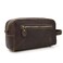 Calissimo Genuine Leather Dark Brown Travel Tote Bag - Dopp Kit - Shaving Kit. Large Capacity Toiletry Bag