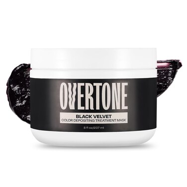 Overtone Color Depositing Semi-Permanent Hair Dye Conditioner - 8 oz For Natural &amp; Color-Treated Hair, Moisturizing Shea Butter &amp; Coconut Oil - Vegan &amp; Cruelty-Free, Rich Velvet is now Black Velvet