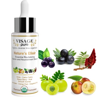 Nature's Elixir - Skin Revitalizing and Nourishing Face Serum - USDA Organic - Physician Formulated - Research Supported