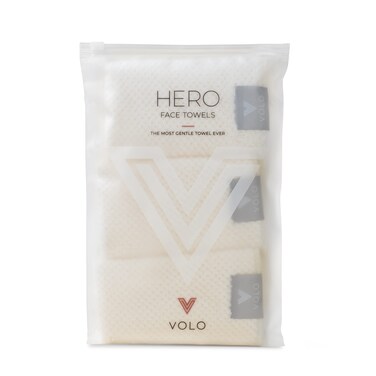 VOLO Hero Salt White Face Towel   Reusable Facial Wash Cloths   Makeup Remover &amp; Post Shower Washcloths   Ultra Soft, Absorbent, Gentle, Fast Drying Nanoweave Fabric Face Towels   Microfiber 3PK