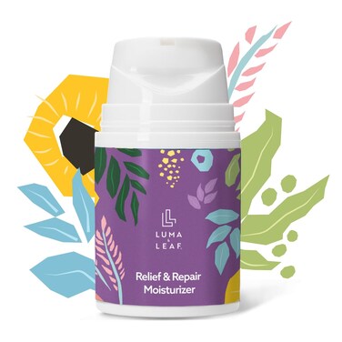 LUMA &amp; LEAF Dry Skin Facial Moisturizer &ndash; Relief &amp; Repair Skin Moisturizer for Eczema &amp; Rosacea &ndash; Advanced Hydrating Cream with Niacinamide, Shea Butter, Wild Oats for Soothing Sensitive Skin