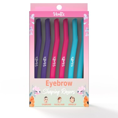 Vertex Womens Eyebrow Razor (6pc) Dermaplaning Brow Shaping Women Facial Hair Razors