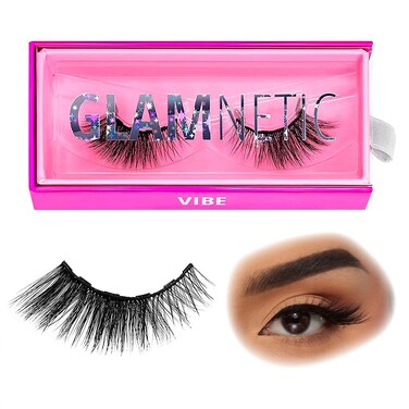 Glamnetic Magnetic Eyelashes - Vibe   Long Magnetic Lashes, 60 Wears Reusable Faux Mink Lashes, Dramatic, Cat Eye Winged - 1 Pair