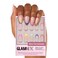 Glamnetic Press On Nails - Sprinkles   Rainbow French Tip Nails, UV Finish Short Pointed Almond Shape, Reusable Semi-Transparent Nails in 12 Sizes - 24 Nail Kit with Glue