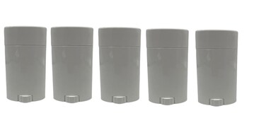 Yellow Brick Road Deodorant Container Oval Empty 2.65oz/30ml - Twist-Up Refillable Plastic Tube for Deodorants, Pack of (5)