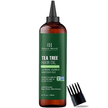 Botanic Hearth Tea Tree Oil for Hair (6.7 fl oz)   With Jojoba &amp; Grapeseed Oils   Soothes Itchy Scalp &amp; Fights Dandruff   Non GMO Verified