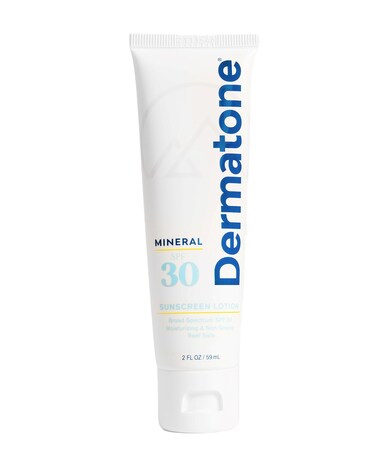 Dermatone Mineral Sunscreen Lotion SPF 30 - Zinc Oxide Face and Body Sunscreen for Sensitive Skin   Reef Safe Sunscreen   Water Resistant (80 min), Non-Greasy, Broad Spectrum UVA/UVB Protection   2 oz