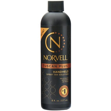 Norvell Tuscan Plus Sunless Tanning Solution, Caramel Brown and Rose Tan, 8 fl oz &ndash; Professional Spray Tan Solution for Spray Tan Machine &ndash; Unleash Confidence with Instant, Long-Lasting Natural Color