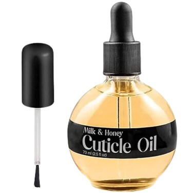 C CARE Cuticle Oil For Nails - Milk and Honey Nail Oil - Repairs Moisturizes and Strengthens Nails and Cuticles Overnight - Dropper &amp; Brush included - Large 2.5 oz bottle