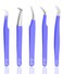 SIVOTE Eyelash Extension Tweezers for Classic &amp; Volume Lashes, 5-Pack, Purple