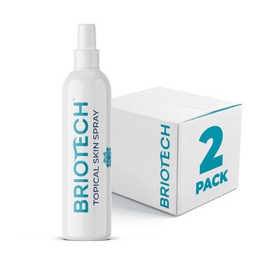 BRIOTECH Topical Skin Spray, Hypochlorous Acid Spray for Body &amp; Face, Eyelid Cleanser, HOCl Facial Mist, Support Against Irritation, Calm Redness, Soothe Foot &amp; Scalp, 8 fl oz ea, 2 ct