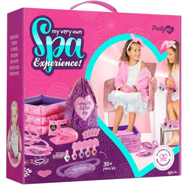 Pretty Me Spa Day Kit for Girls - Kids Manicure Pedicure Gift Set for Ages 5 to 10 Year Olds Girl Gifts - Kid Foot - Nail Kits - 6 Years Old Birthday Ideas - Children Toys Age 6-8 6-7 5-7 Years