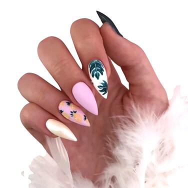 NABulous Soft Gel Stiletto Shaped Gel Nail Tips Medium Length - Durable Full Cover Nail Tips - Made From Real Soft Gel, 10 Sizes, 500 Pieces - Easy To Remove (Stiletto Medium)