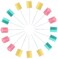 Oral Swabs Disposable 300 Pcs Each Individually Wrapped Swabsticks Toothettes Mouth Swabs Sponge Dental Care Zigzag Wave Shaped 3 Color Multi-Color Soft Foam Yellow Green Pink