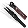 Professional Sharp Tweezers Pointed Tip   Stainless Steel, Fine Tip Needle Nose Tweezers for Women and Men   Facial &amp; Eyebrow Hair, Ticks, Precision Splinter &amp; Ingrown Hair Removal by MAXOPRO &ndash; Black