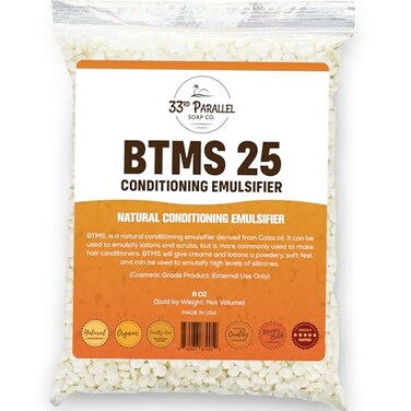 33RD PARALLEL   BTMS 25 (8 oz) Conditioning Emulsifier   Behentrimonium Methosulfate Cetearyl Alcohol Emulsifying Conditioner   (8 Ounces)