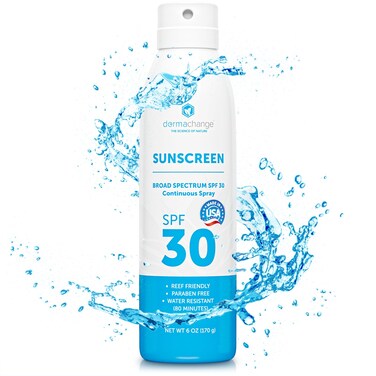 SPF30 Broad Spectrum Sunscreen Spray - Water Resistant, Fast Absorbing, Non Greasy, Reef Friendly, 6 oz