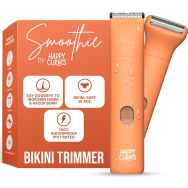 Smoothie Bikini Trimmer - Electric Razor for Women, Waterproof Hair Groomer with Adjustable Guards, Personal Shaver for Pubic Hair, Ladies Intimate Shaver and Body Trimmer (Mango)