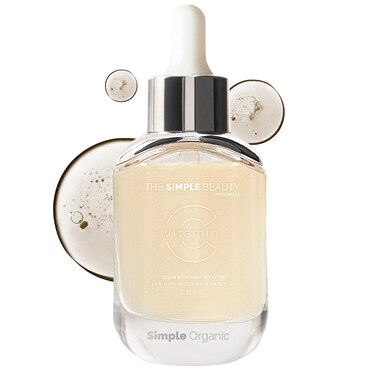SIMPLE ORGANIC - Vitamin C Serum - Luminous Skin, Boosts Collagen Production, Reduces Pores and Expression Lines, Protects Against UV Rays, Skincare Routine, Day &amp; Night Serum