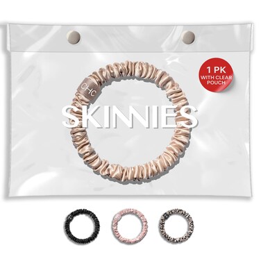 SUNDAYSILKS&trade; Luxurious Mulberry Silk Scrunchies for Women &amp; Girls   No-Slip, Silky Hair Ties for Natural, Curly, Thin or Thick Hair   Gentle Hold for Ponytails &amp; Sleep   Mini to Large Sizes [1 Pack]