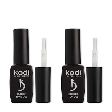 kodi professional Rubber Base and Top Coat Gel Polish UV LED - Base Coat &amp; Top Coat Set Nails Manicure Kit Gel Nail Polish for Long-Lasting Nails (2 x 8 ml) (8ML)
