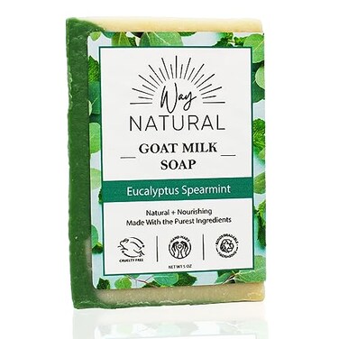 Eucalyptus Spearmint Soap Bar - Goat Milk Soap for Men &amp; Women - Natural, Handmade w/Real Milk - Dry Skin, Hands/Body - Premium, Gentle, No Dyes - (1, Large, 5oz)