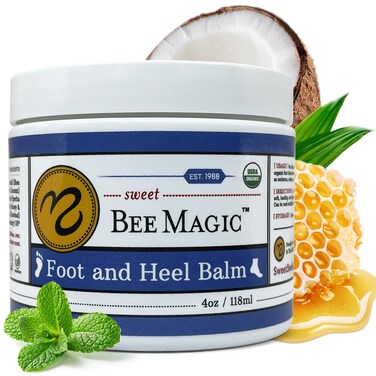 Sweet Bee Naturals Organic Foot and Heel Balm &ndash; All Natural Moisturizing for Dry, Cracked Feet, Heel Care &amp; Callus Treatment &ndash; Repair &amp; Soften Rough Skin &ndash; Made in USA &ndash; 4 OZ Jar
