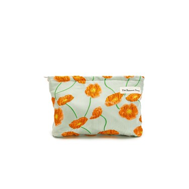 Summer Swan   Large Floral Mid-day Clutch   Period Kit &amp; Hygiene Bag   Skincare Bag   Cute Color Block Floral Orange