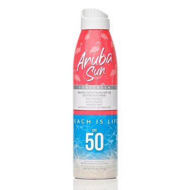 SPF 50 Sunscreen Spray   Aruba Reef Act Compliant no 67 Octinoxate &amp; Oxybenzone Free   6 oz, Water-Resistant, Non-Greasy, Broad Spectrum UVA/UVB Sunscreen