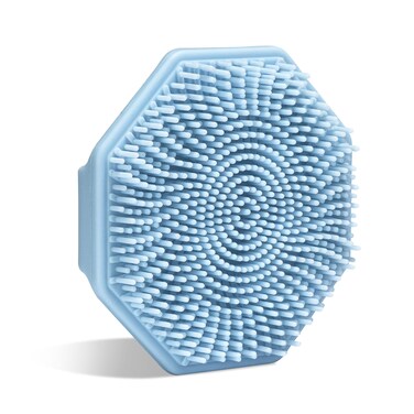 Sud Scrub&reg; Antimicrobial Silicone Face Scrubber, 1 Pack, Gentle Face Exfoliator for Sensitive Skin, Eco Friendly Facial Cleansing Brush, Exfoliating Face Brush for Men and Women (Blue)