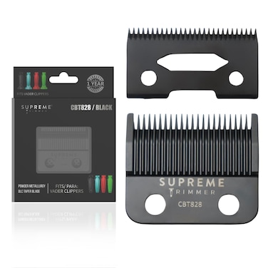 Supreme Trimmer DLC Coated Steel Replacement Blade CBT828   Taper Blade for Hair Clippers   Black