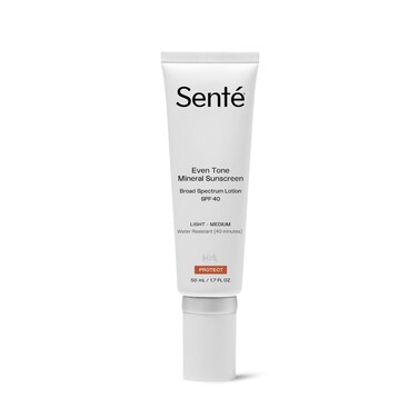 Sent&eacute; Even Tone Mineral Sunscreen Tinted   Hydrating &amp; Lightweight UVA/UVB Protection   Reduces Redness &amp; Discoloration   40-Min Water-Resistant   1.7 Fl Oz