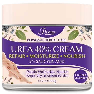 FIVONA 40% Urea Cream with 2% Salicylic Acid - Foot Cream with Tea Tree and Lavender Extracts Foot Lotion for Dry Cracked Heels, Dead Skin &amp; Callus Remover, Feet Moisturizer Repair Cream
