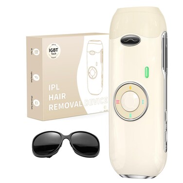 Laser Hair Removal for Women and Men - 5.2 cm&sup2; Contact Nearly Painless, Powerful Long-Lasting IPL Hair Removal at-home, Effective in 14 Days with Ultra-fast Light Emission for Whole Body Use