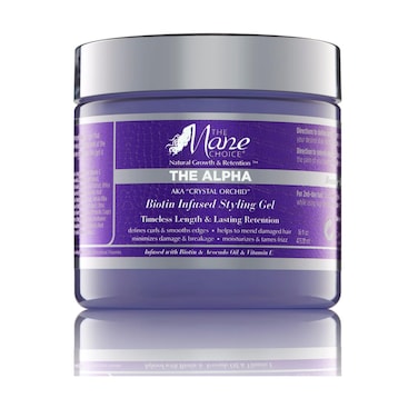 The Mane Choice The Alpha Crystal Orchid Biotin Infused Styling Gel, 16 Oz, Defines Curls &amp; Smooths Edges, Hair Gel for Coily, Wavy &amp; Curly Hair, Enriched with Biotin, Avocado Oil &amp; Vitamin E
